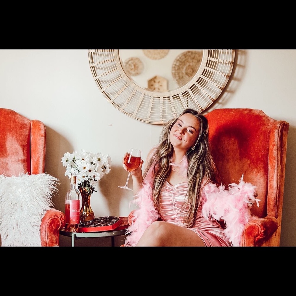 pink satin mini dress